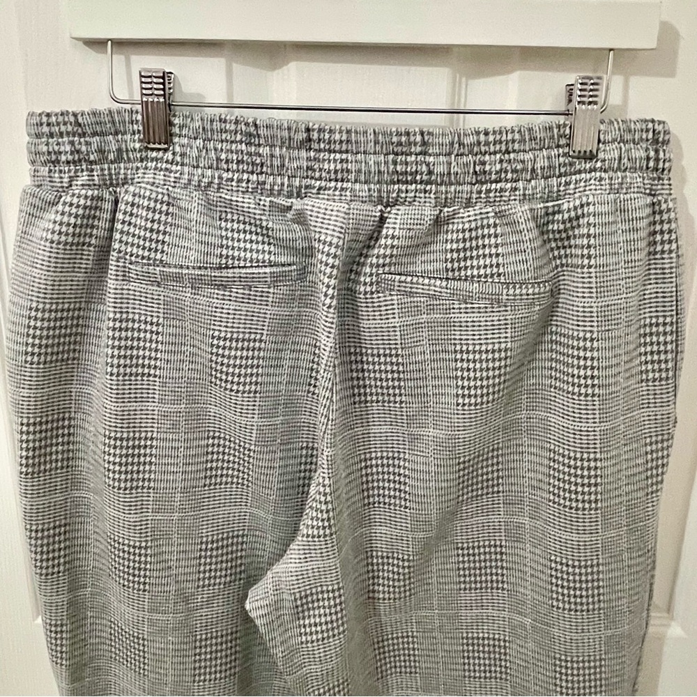 a new day Gray Plaid Drawstring Joggers Large Women SweatPants Athletic Casual - Picture 5 of 7